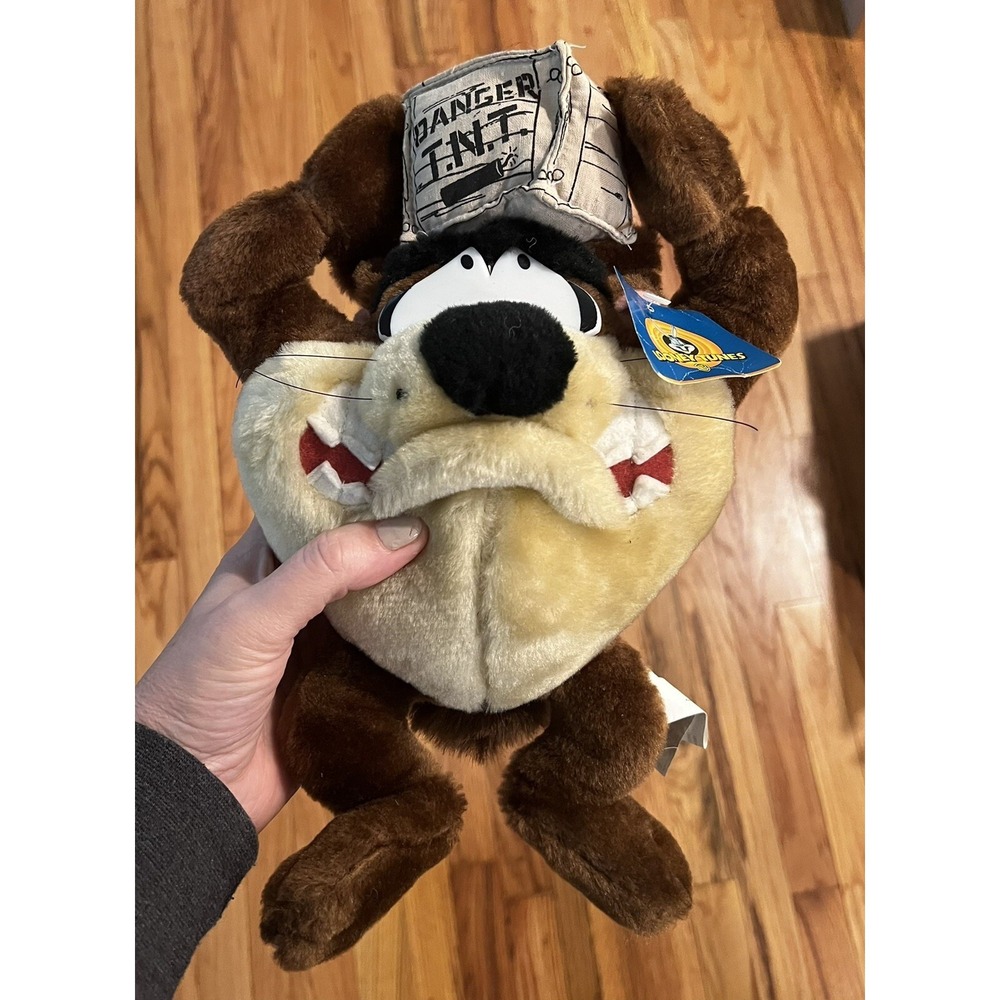 Vintage Looney Tunes TAZ Tazmanian Devil Plush Toy ~ Danger TNT ~ 1998 ~ 12" NEW